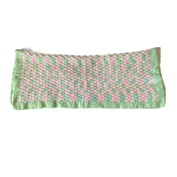 Afghan blanket Vtg Handmade Crochet baby throw - Picture 4 of 8
